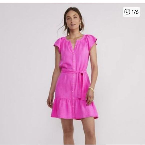 Vineyard Vines Pink Gauze Shirt Women's Dress Size: XL - Picture 1 of 4